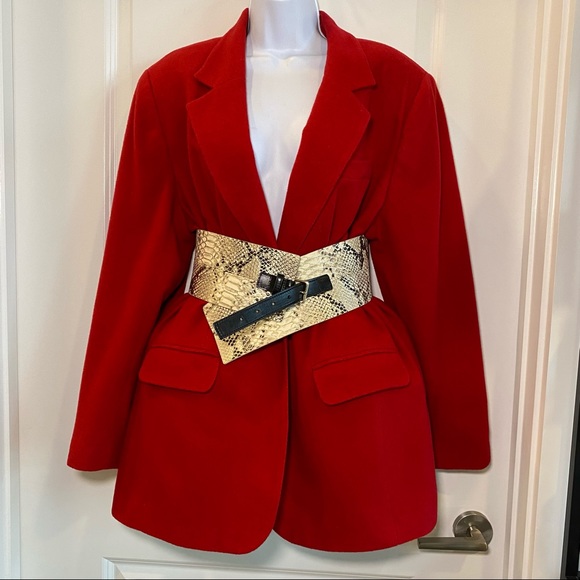 VINTAGE Red Wool Blazer Sports Coat By Sag Harbor - Picture 8 of 13